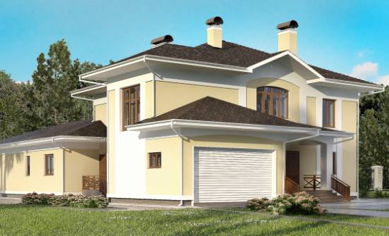 375-002-Л Проект двухэтажного дома и гаражом, уютный дом из кирпича Геленджик | Проекты домов от House Expert