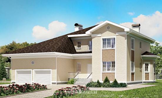 335-001-Л Проект двухэтажного дома и гаражом, просторный загородный дом из кирпича Геленджик | Проекты домов от House Expert