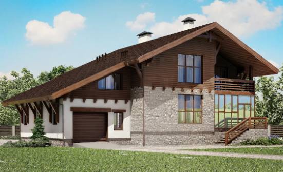 420-001-П Проект трехэтажного дома с мансардой, гараж, классический дом из кирпича Геленджик | Проекты домов от House Expert