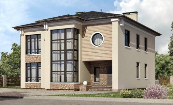 300-005-Л Проект двухэтажного дома, большой домик из кирпича Геленджик | Проекты домов от House Expert