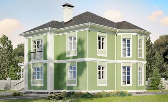 170-001-Л Проект двухэтажного дома и гаражом, небольшой дом из арболита Геленджик | Проекты домов от House Expert