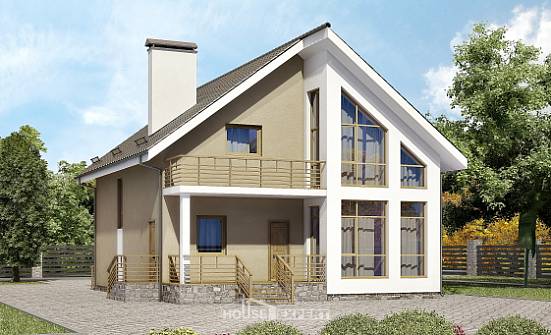170-006-Л Проект двухэтажного дома с мансардой, современный загородный дом из керамзитобетонных блоков Геленджик | Проекты домов от House Expert
