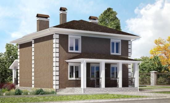 185-002-П Проект двухэтажного дома, компактный домик из пеноблока Геленджик | Проекты домов от House Expert