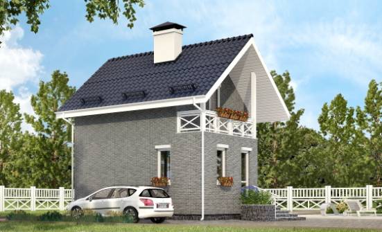 045-001-П Проект двухэтажного дома с мансардой, доступный загородный дом из керамзитобетонных блоков Геленджик | Проекты домов от House Expert