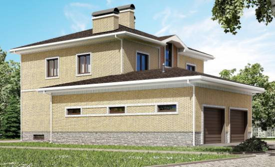 350-002-Л Проект трехэтажного дома, гараж, уютный коттедж из кирпича Геленджик | Проекты домов от House Expert