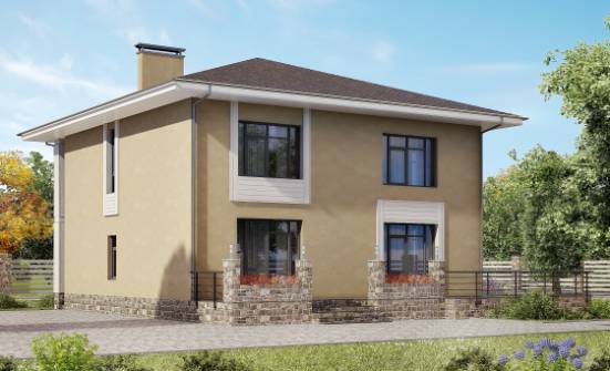 180-015-Л Проект двухэтажного дома, доступный коттедж из газосиликатных блоков Геленджик | Проекты домов от House Expert
