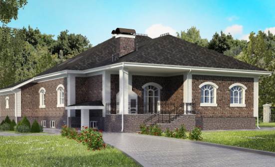 490-001-П Проект трехэтажного дома с мансардой и гаражом, уютный загородный дом из кирпича Геленджик | Проекты домов от House Expert