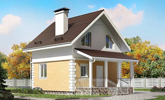 070-002-П Проект двухэтажного дома с мансардным этажом, недорогой загородный дом из теплоблока Геленджик | Проекты домов от House Expert