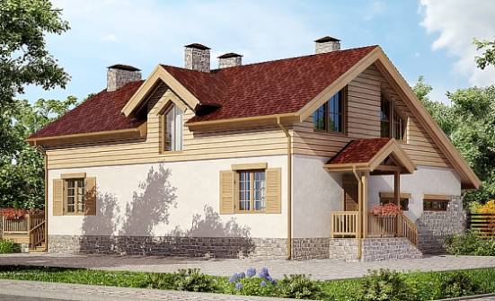 165-002-П Проект двухэтажного дома с мансардой и гаражом, уютный дом из твинблока Геленджик | Проекты домов от House Expert