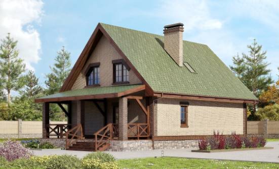 160-011-П Проект двухэтажного дома с мансардой, бюджетный домик из бризолита Геленджик | Проекты домов от House Expert