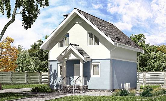 095-002-П Проект двухэтажного дома мансардой, экономичный коттедж из газосиликатных блоков Геленджик | Проекты домов от House Expert