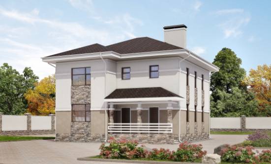 150-014-П Проект двухэтажного дома, простой загородный дом из газосиликатных блоков Геленджик | Проекты домов от House Expert