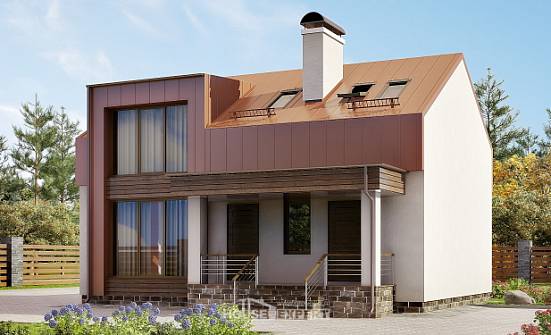 120-004-Л Проект двухэтажного дома мансардой, современный домик из арболита Геленджик | Проекты домов от House Expert
