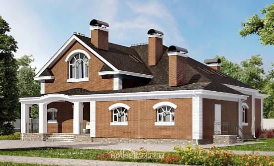 400-003-П Проект двухэтажного дома мансардой, большой загородный дом из бризолита Геленджик | Проекты домов от House Expert