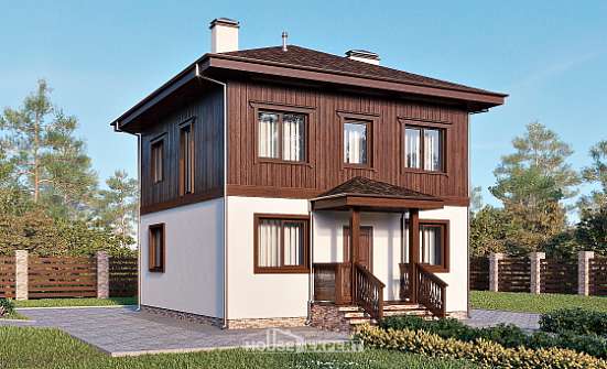 100-006-Л Проект двухэтажного дома, простой загородный дом из блока Геленджик | Проекты домов от House Expert