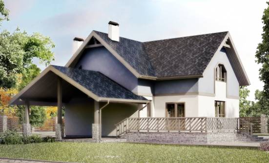 150-011-П Проект двухэтажного дома мансардный этаж и гаражом, классический дом из пеноблока Геленджик | Проекты домов от House Expert