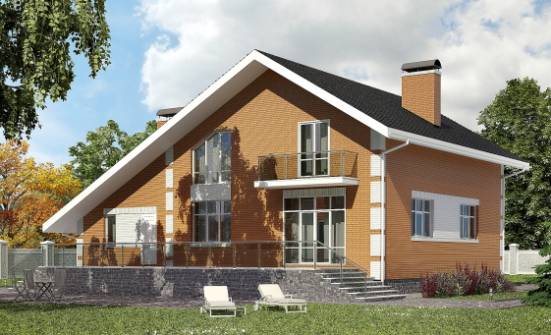 190-006-П Проект двухэтажного дома с мансардой, гараж, классический дом из теплоблока Геленджик | Проекты домов от House Expert