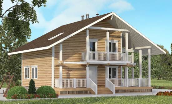 130-001-П Проект двухэтажного дома мансардой, уютный дом из дерева Геленджик | Проекты домов от House Expert