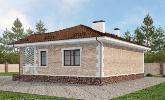 065-002-П Проект бани из кирпича Геленджик | Проекты одноэтажных домов от House Expert