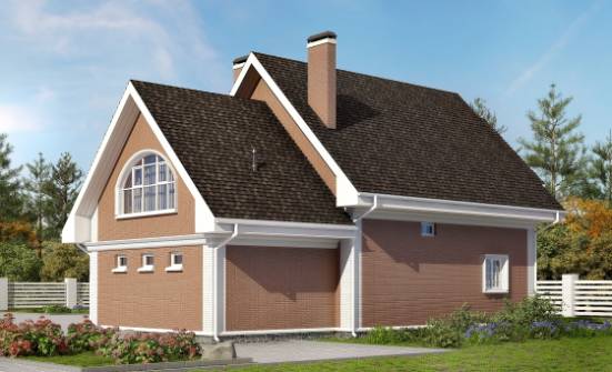 185-003-П Проект двухэтажного дома мансардный этаж и гаражом, просторный домик из теплоблока Геленджик | Проекты домов от House Expert