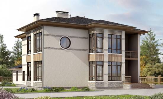 345-001-П Проект двухэтажного дома, классический коттедж из твинблока Геленджик | Проекты домов от House Expert