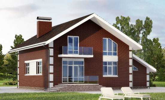 180-001-Л Проект двухэтажного дома мансардой и гаражом, доступный дом из твинблока Геленджик | Проекты домов от House Expert
