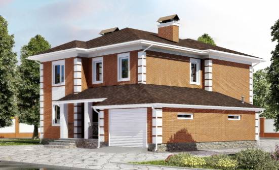 220-004-Л Проект двухэтажного дома, гараж, современный загородный дом из кирпича Геленджик | Проекты домов от House Expert
