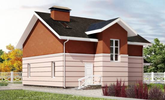 155-009-Л Проект двухэтажного дома мансардой, экономичный дом из керамзитобетонных блоков Геленджик | Проекты домов от House Expert