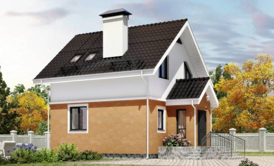 070-001-Л Проект двухэтажного дома мансардой, махонький коттедж из поризованных блоков Геленджик | Проекты домов от House Expert