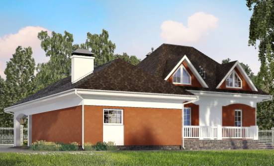 180-007-П Проект двухэтажного дома мансардой и гаражом, скромный домик из пеноблока Геленджик | Проекты домов от House Expert