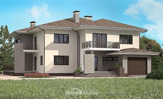 500-001-П Проект трехэтажного дома, гараж, огромный домик из кирпича Геленджик | Проекты домов от House Expert