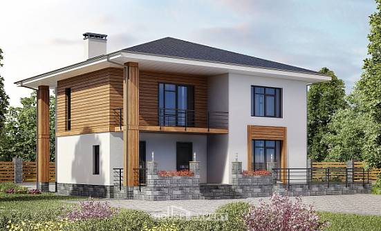 180-015-П Проект двухэтажного дома, экономичный загородный дом из поризованных блоков Геленджик | Проекты домов от House Expert