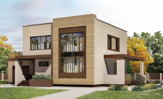 220-003-Л Проект двухэтажного дома и гаражом, простой домик из поризованных блоков Геленджик | Проекты домов от House Expert