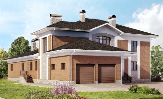 520-002-Л Проект трехэтажного дома и гаражом, большой дом из блока Геленджик | Проекты домов от House Expert