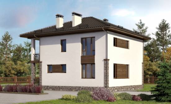 170-005-П Проект двухэтажного дома, небольшой коттедж из пеноблока Геленджик | Проекты домов от House Expert