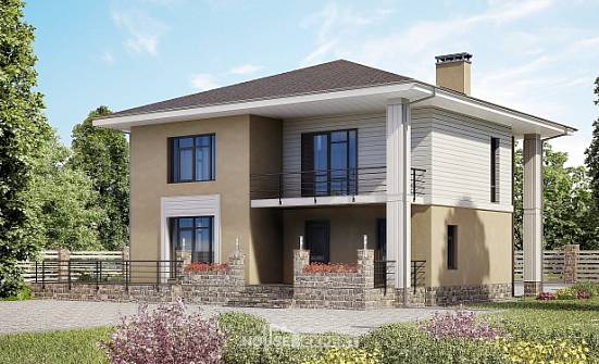 180-015-Л Проект двухэтажного дома, доступный коттедж из газосиликатных блоков Геленджик | Проекты домов от House Expert