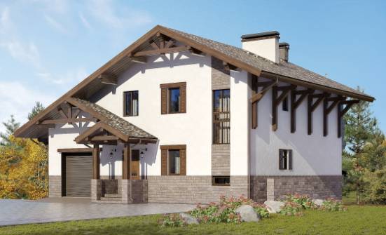 305-002-П Проект трехэтажного дома с мансардой, красивый коттедж из кирпича Геленджик | Проекты домов от House Expert