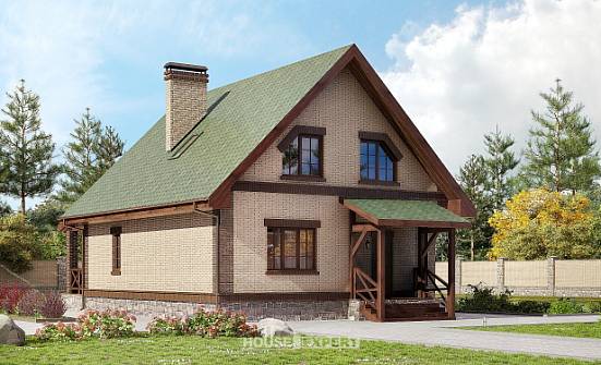 160-011-П Проект двухэтажного дома с мансардой, бюджетный домик из бризолита Геленджик | Проекты домов от House Expert