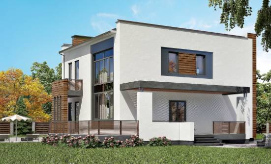 220-003-П Проект двухэтажного дома и гаражом, красивый домик из газосиликатных блоков Геленджик | Проекты домов от House Expert
