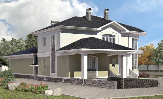 620-001-Л Проект трехэтажного дома, гараж, классический домик из керамзитобетонных блоков Геленджик | Проекты домов от House Expert