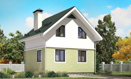 070-001-П Проект двухэтажного дома мансардой, простой дом из керамзитобетонных блоков Геленджик | Проекты домов от House Expert