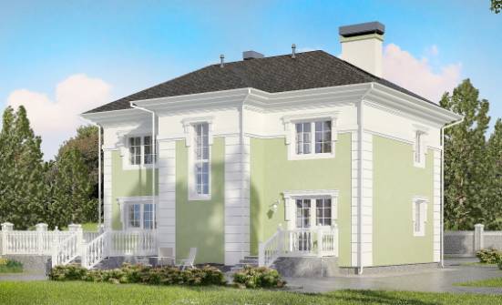 155-005-П Проект двухэтажного дома, компактный загородный дом из арболита Геленджик | Проекты домов от House Expert
