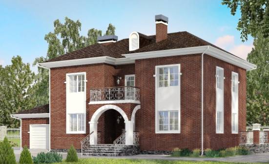 180-006-Л Проект двухэтажного дома, гараж, уютный домик из кирпича Геленджик | Проекты домов от House Expert