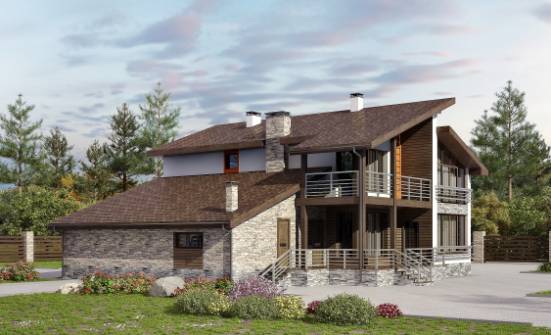 240-004-П Проект двухэтажного дома с мансардой, гараж, средний домик из арболита Геленджик | Проекты домов от House Expert
