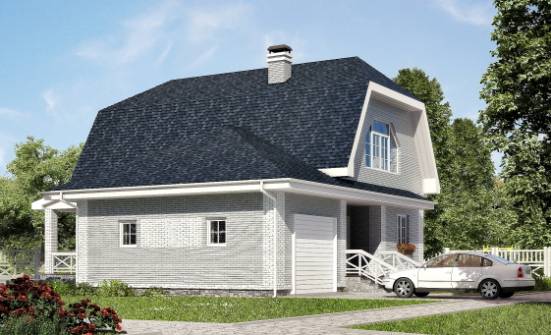 160-006-Л Проект двухэтажного дома мансардой и гаражом, современный коттедж из пеноблока Геленджик | Проекты домов от House Expert