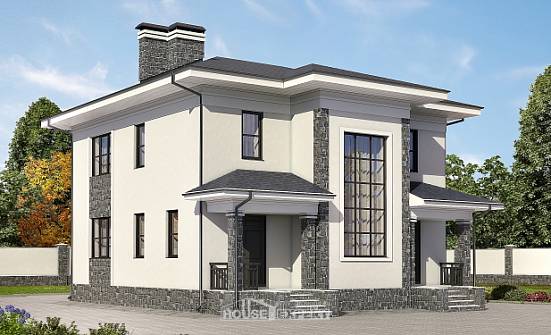155-011-П Проект двухэтажного дома, современный домик из керамзитобетонных блоков Геленджик | Проекты домов от House Expert