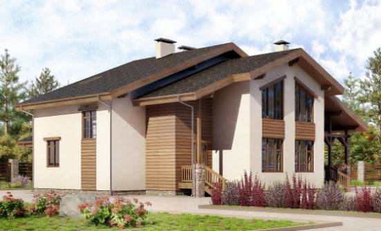 240-003-П Проект двухэтажного дома мансардой, простой домик из кирпича Геленджик | Проекты домов от House Expert