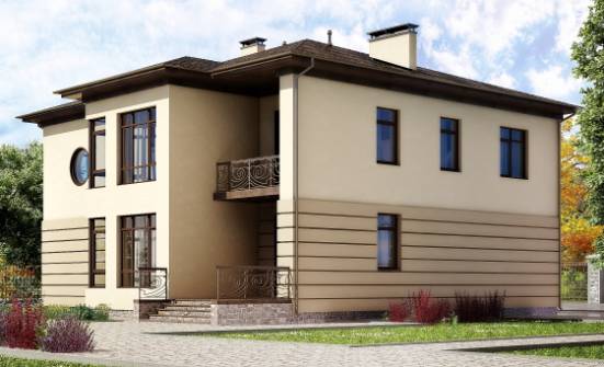 300-006-П Проект двухэтажного дома и гаражом, красивый коттедж из кирпича Геленджик | Проекты домов от House Expert