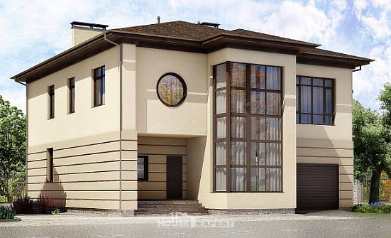 300-006-П Проект двухэтажного дома и гаражом, красивый коттедж из кирпича Геленджик | Проекты домов от House Expert