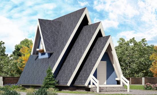 100-002-П Проект двухэтажного дома мансардный этаж, бюджетный коттедж из бревен Геленджик | Проекты домов от House Expert